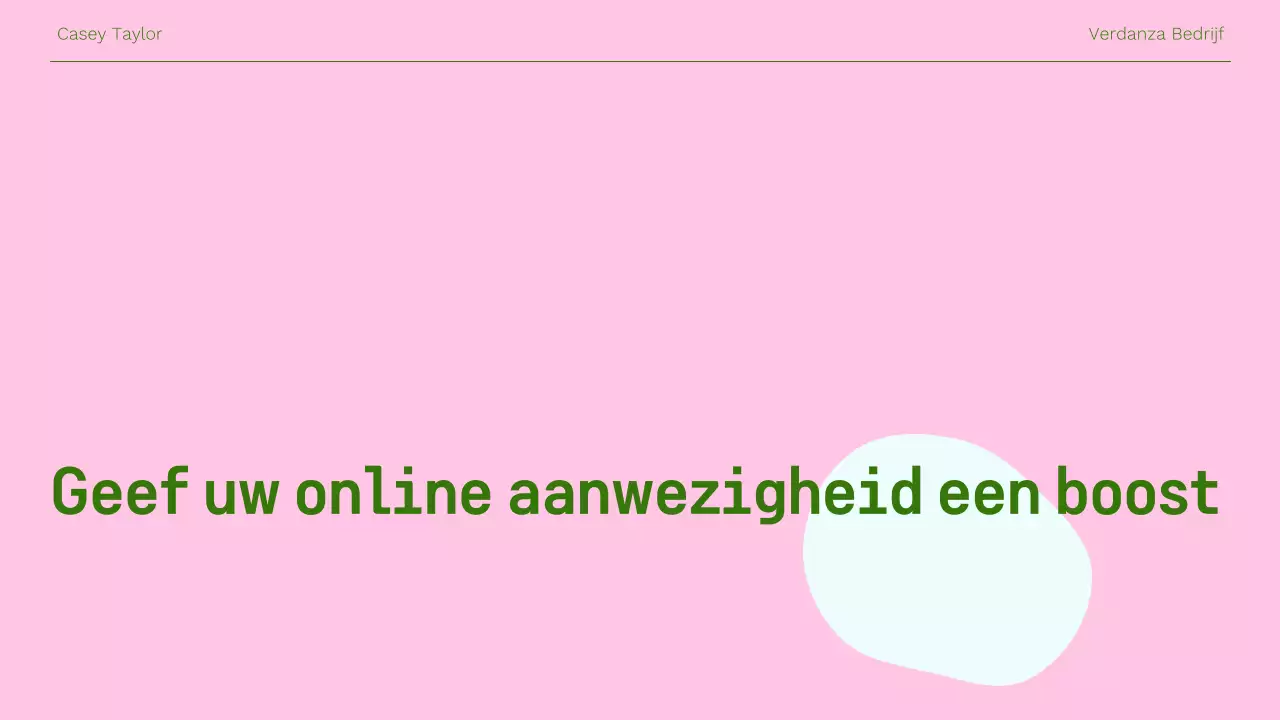 Roze moderne online marketingpresentatie