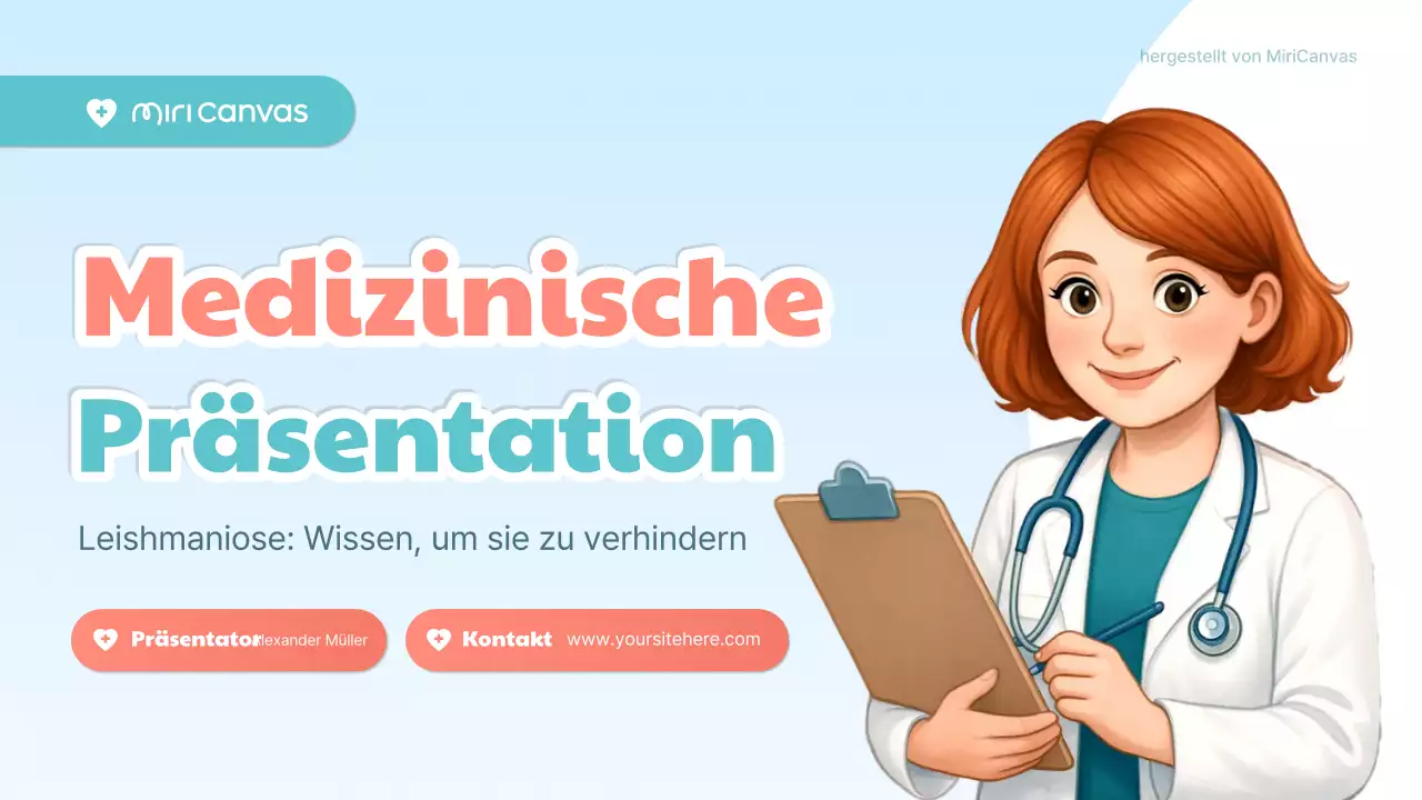 Blaue und orange süße medizinische Präsentation