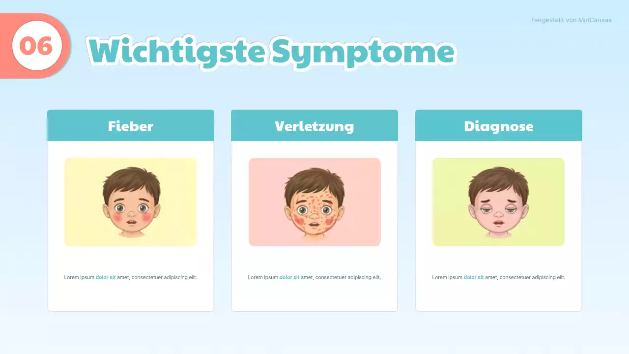 Blaue und orange süße medizinische Präsentation