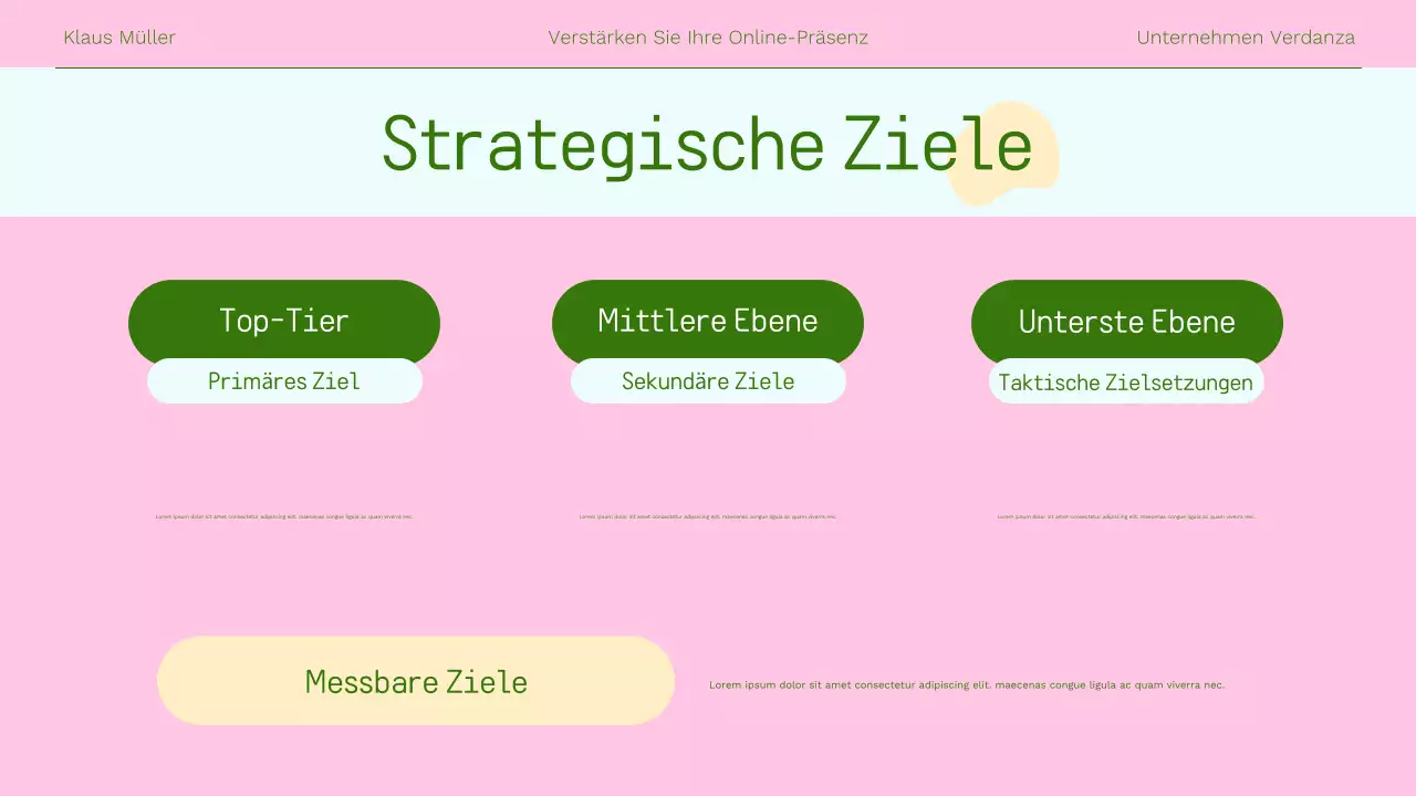 Rosa Moderne Online-Marketing-Präsentation