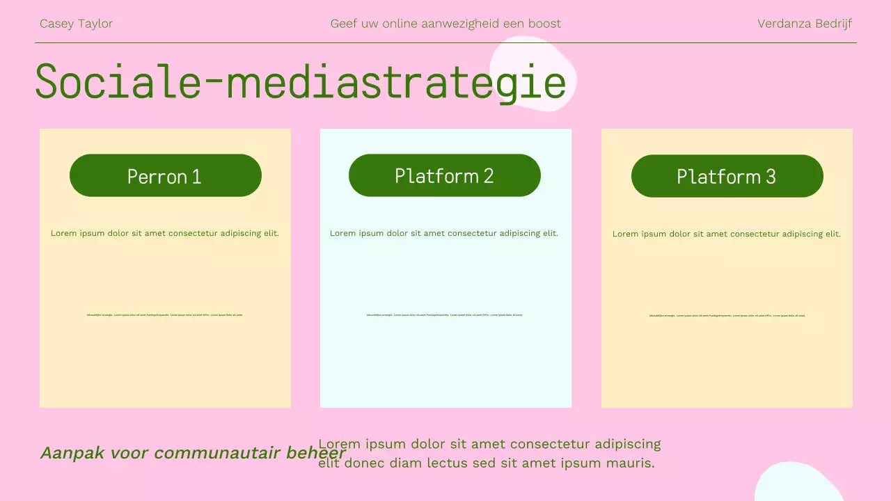 Roze moderne online marketingpresentatie