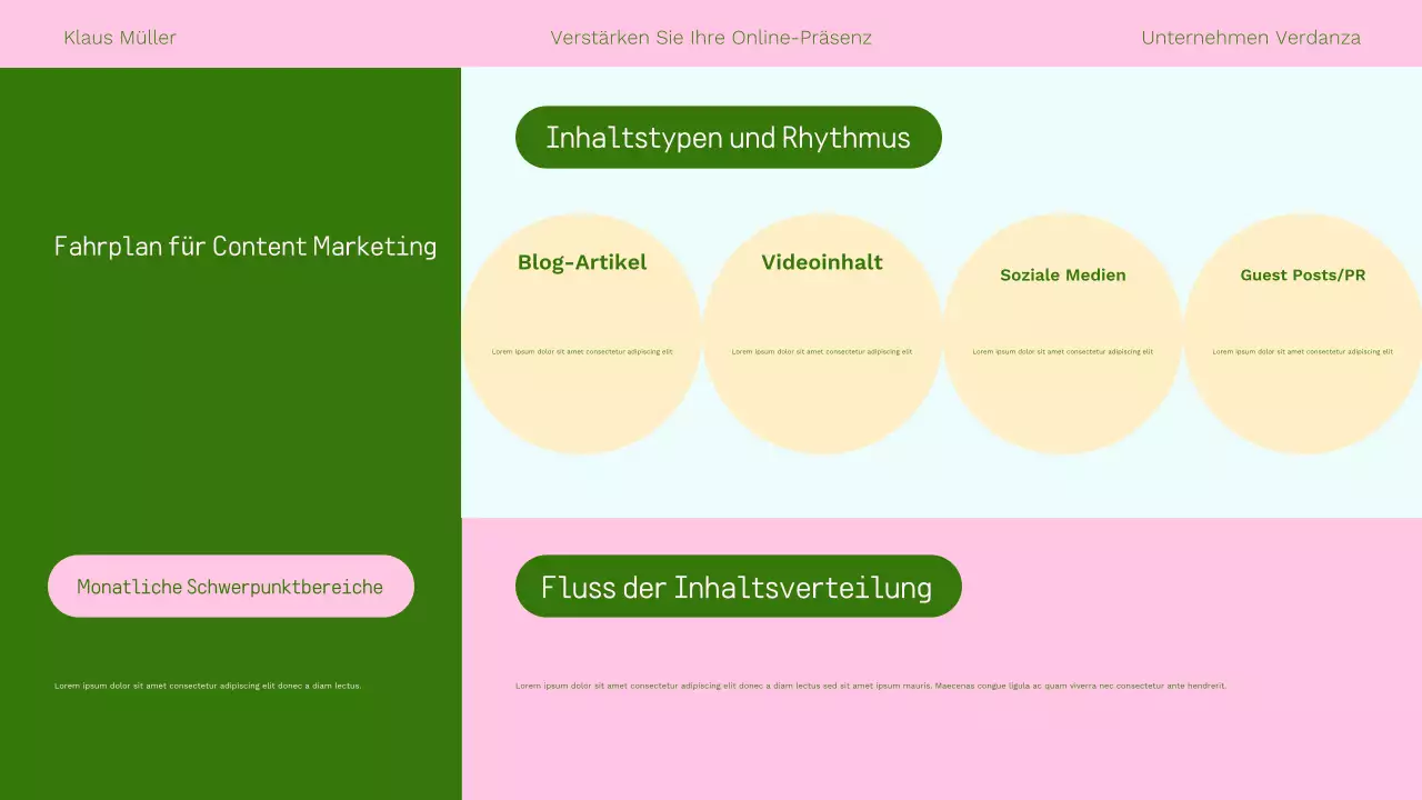 Rosa Moderne Online-Marketing-Präsentation