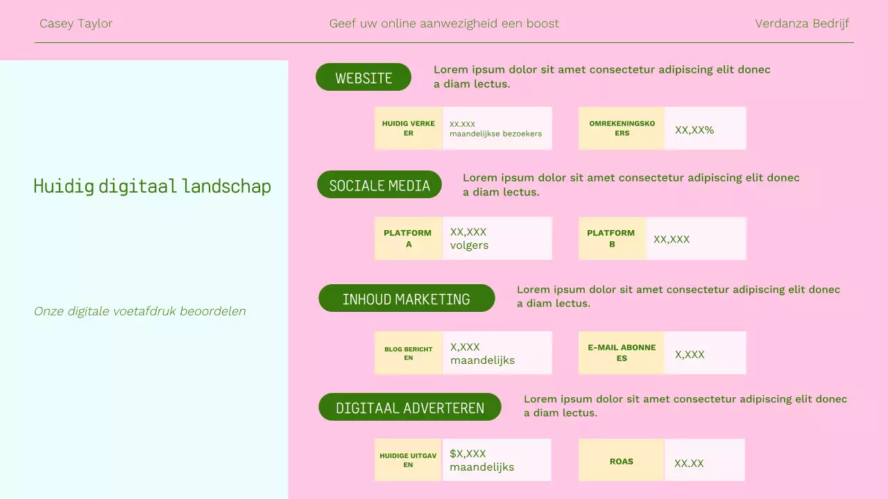 Roze moderne online marketingpresentatie