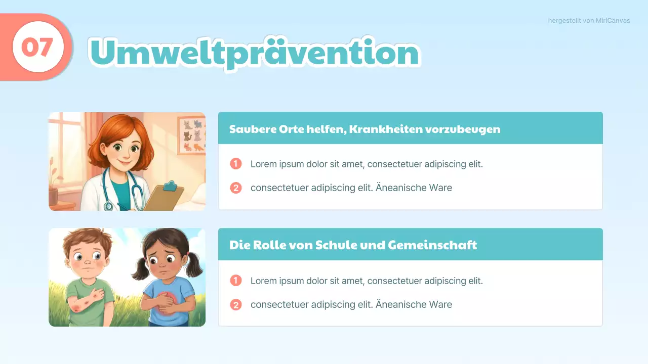 Blaue und orange süße medizinische Präsentation