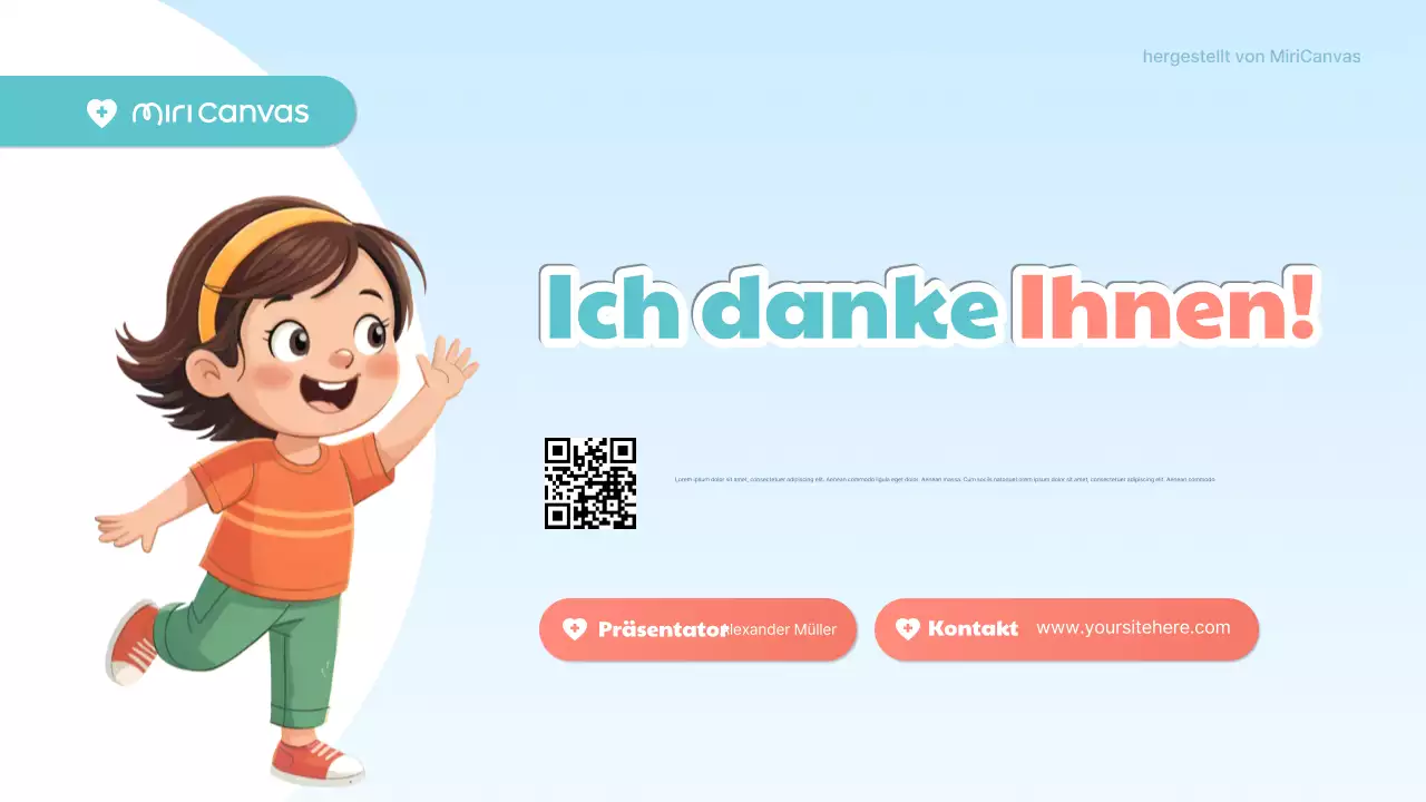 Blaue und orange süße medizinische Präsentation