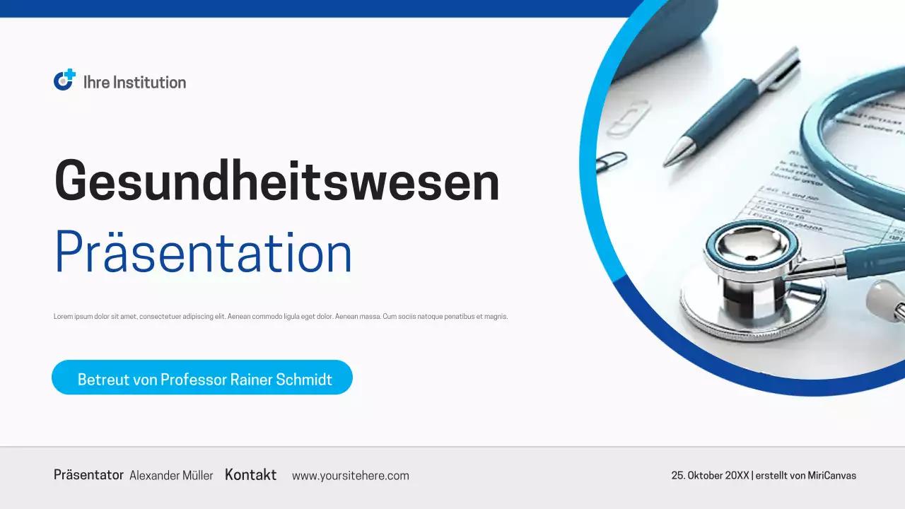 Blaue moderne Gesundheitspräsentation