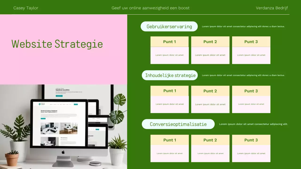 Roze moderne online marketingpresentatie