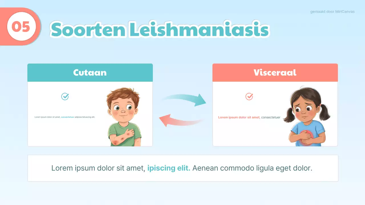 Blauwe en oranje schattige medische presentatie