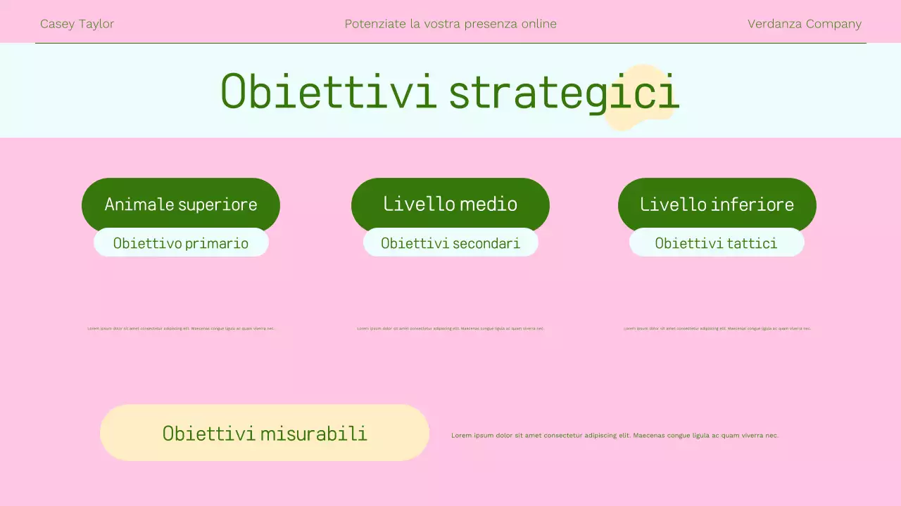 Presentazione di marketing online moderno rosa