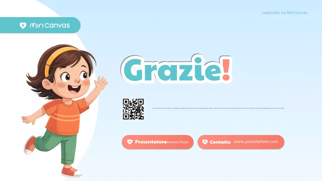 Presentazione medica carina blu e arancione