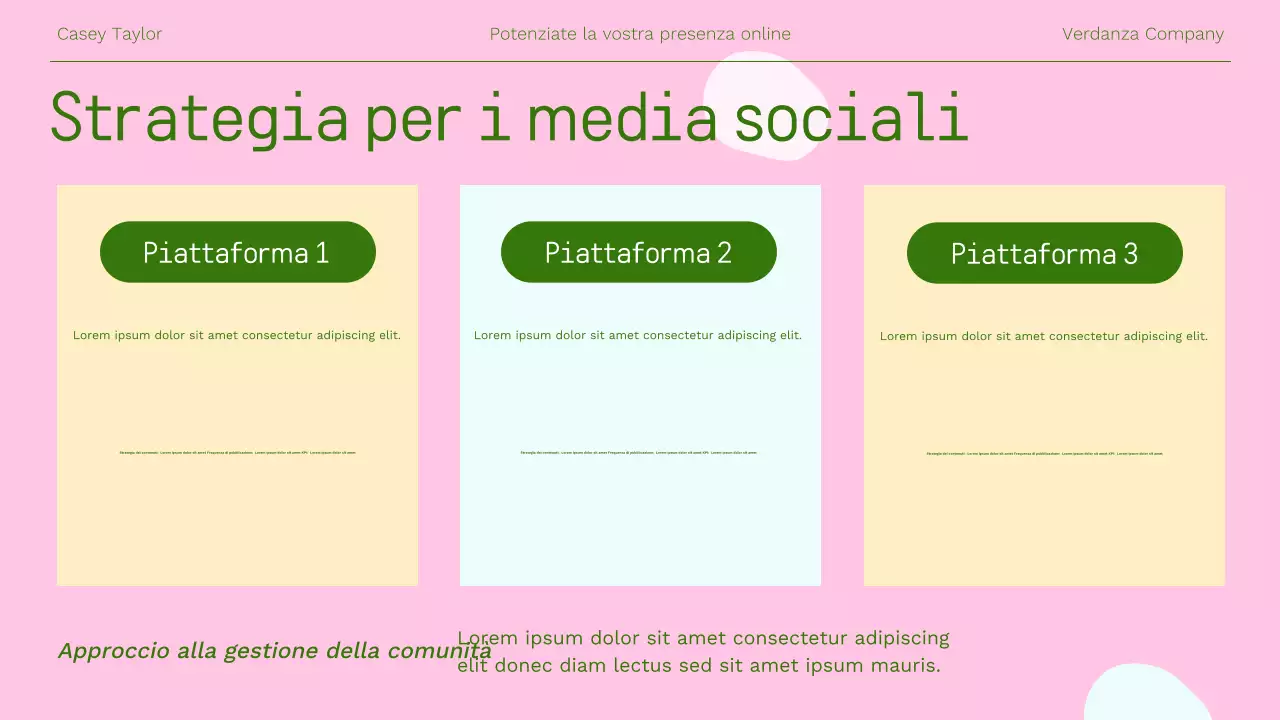 Presentazione di marketing online moderno rosa