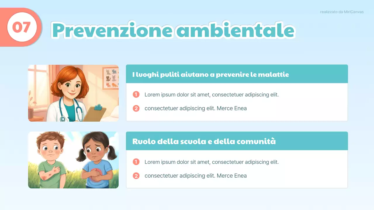 Presentazione medica carina blu e arancione