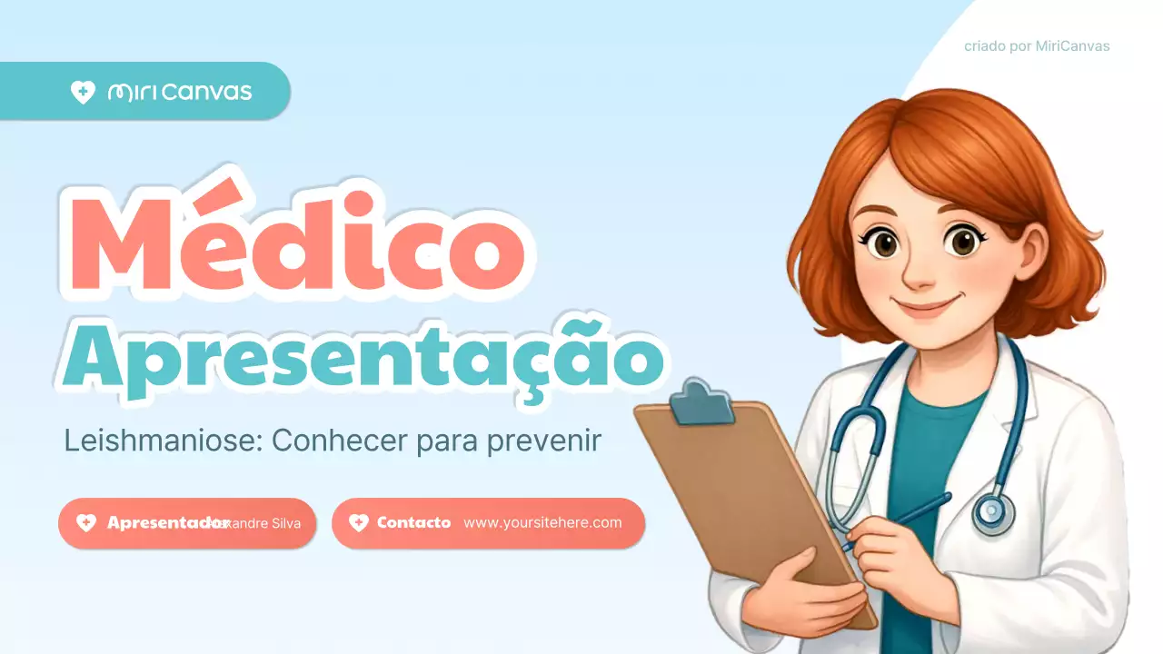 Apresentação Médica Bonita Azul e Laranja
