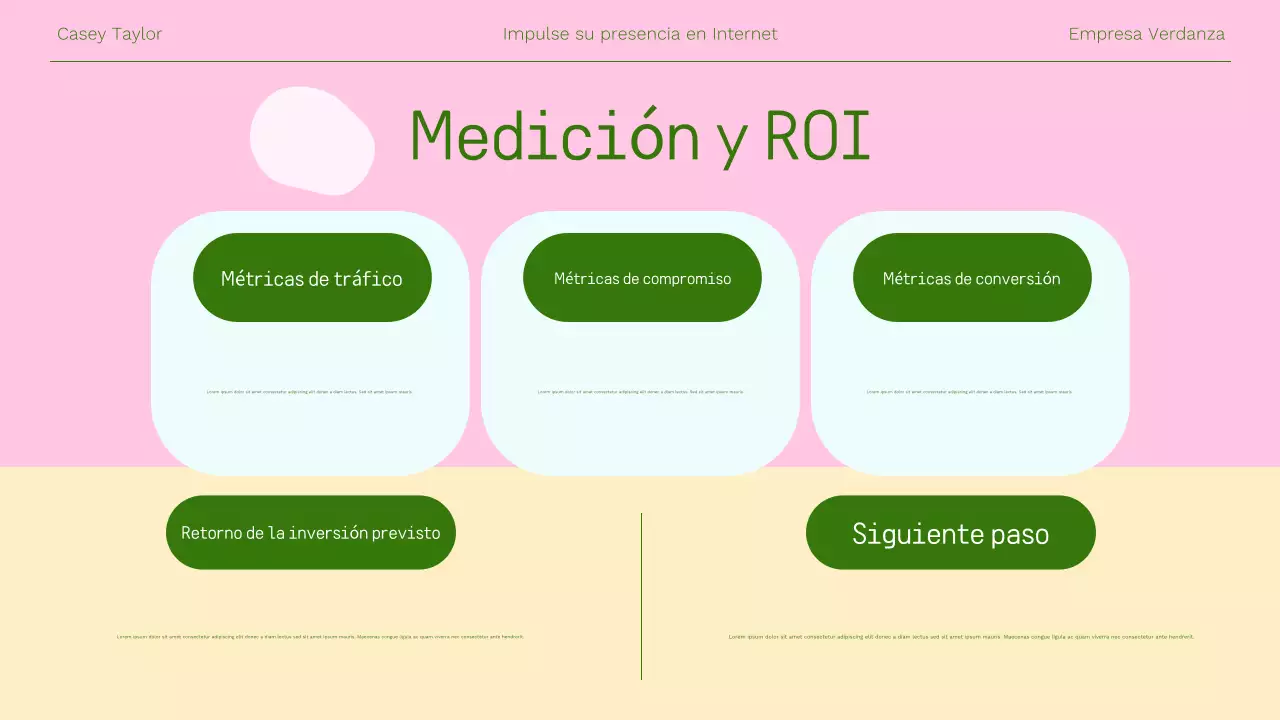 Presentación moderna de marketing online en color rosa