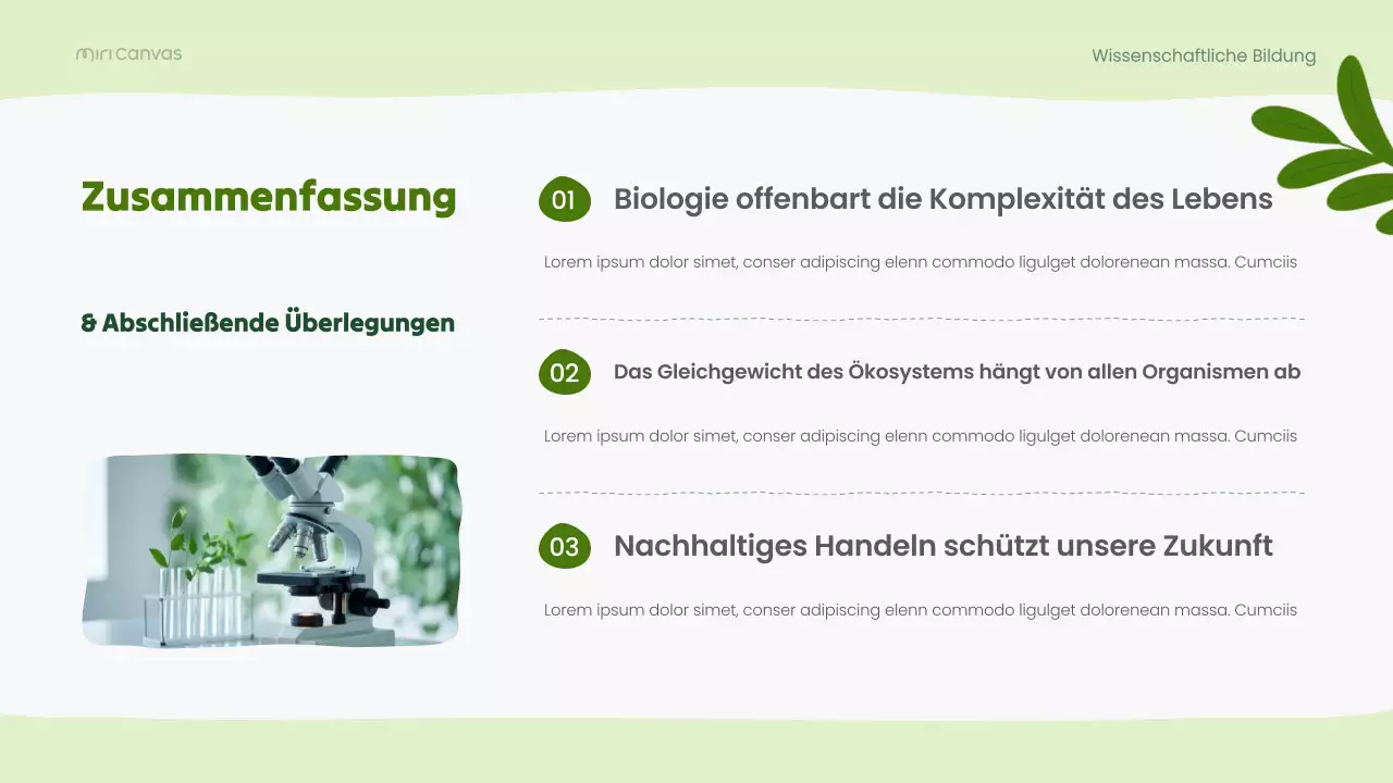 Grüne moderne Biologie-Wissenschaftsvorlesung Präsentation