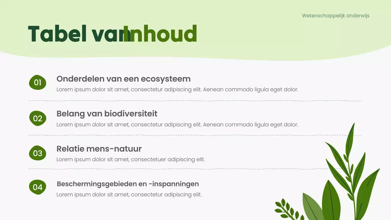 Groene moderne biologie wetenschap lezing presentatie