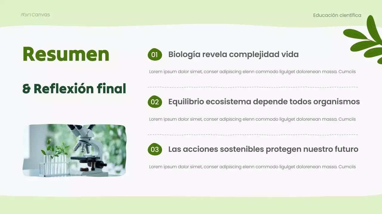Presentación de la conferencia científica sobre biología moderna verde