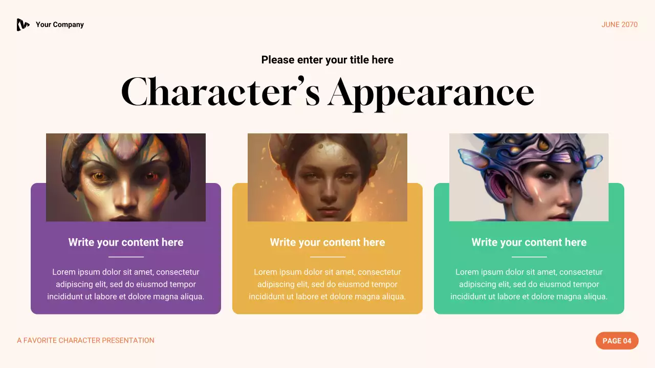 Purple Green and Orange Aesthetic Favorite Character Literature Presentation