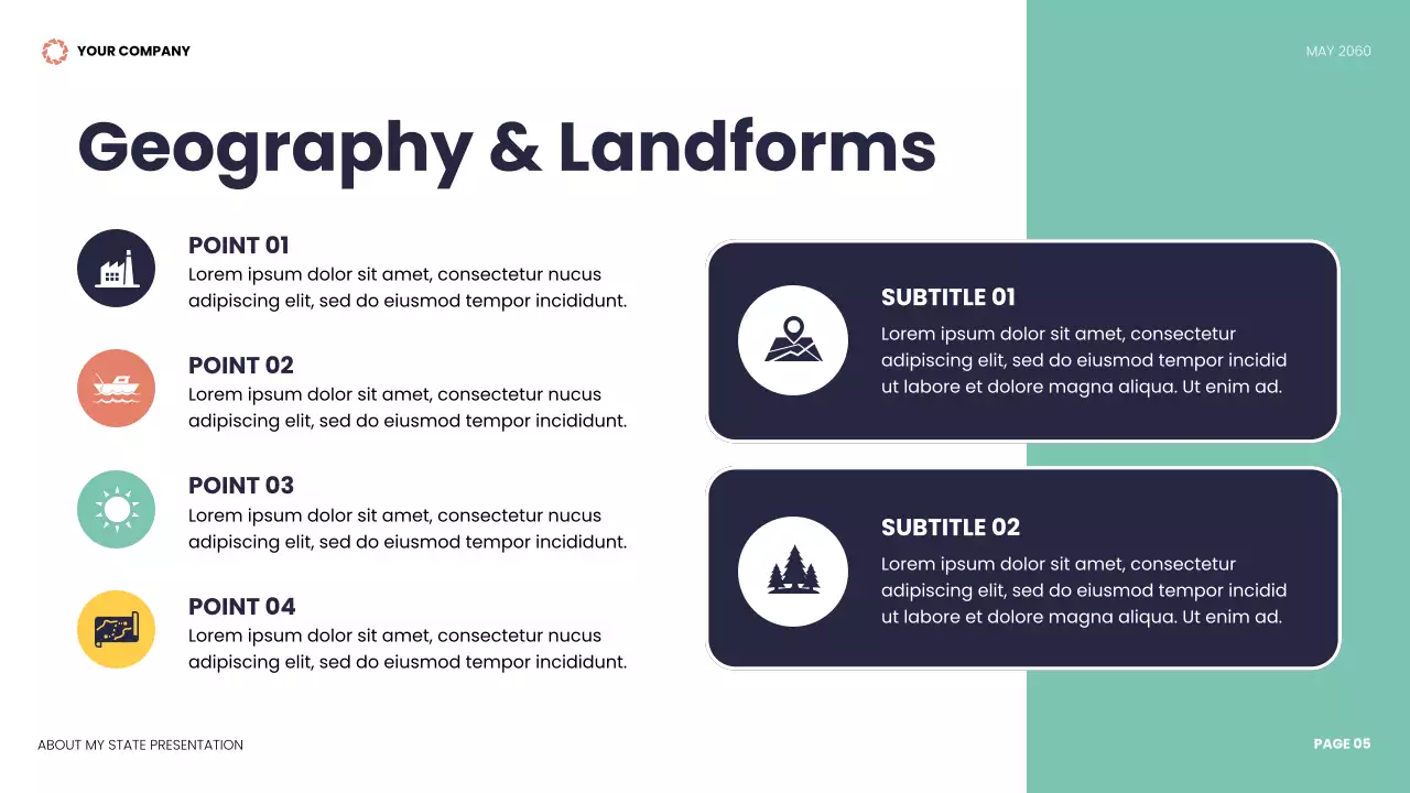 블루 앤 코럴 기하학적 지리학 주 프레젠테이션