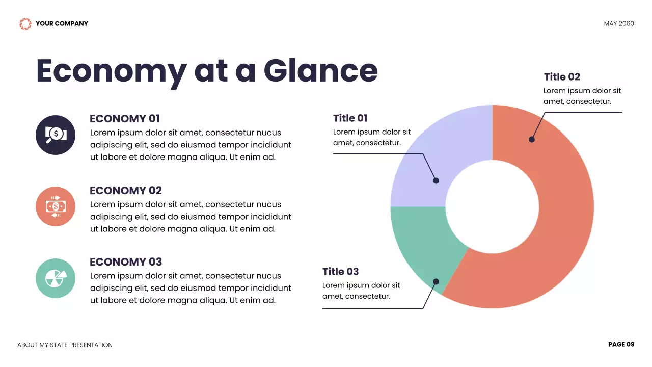 블루 앤 코럴 기하학적 지리학 주 프레젠테이션