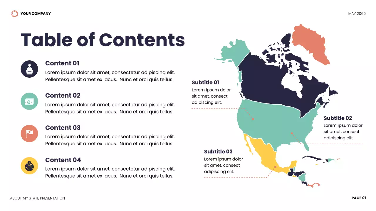 블루 앤 코럴 기하학적 지리학 주 프레젠테이션