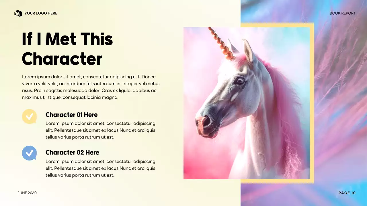 Colorful My Favorite Character Literature Report Presentation