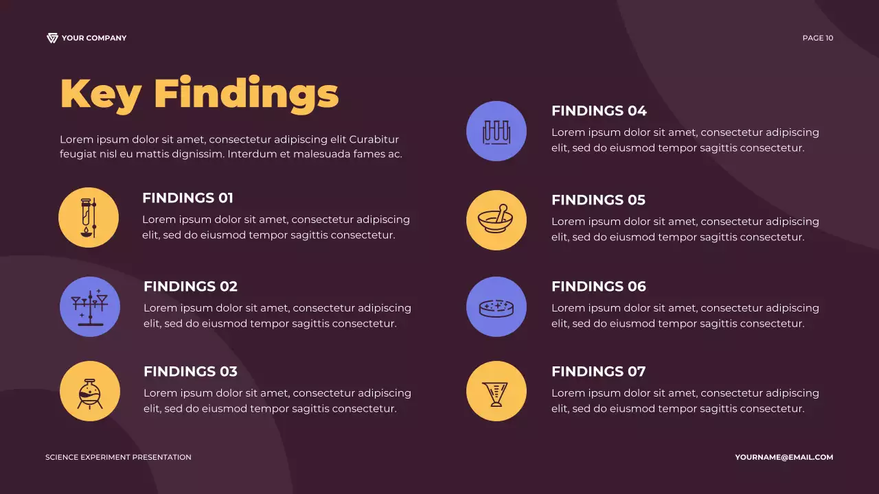 Purple and Orange Illustrative Science Experiment Report Presentation