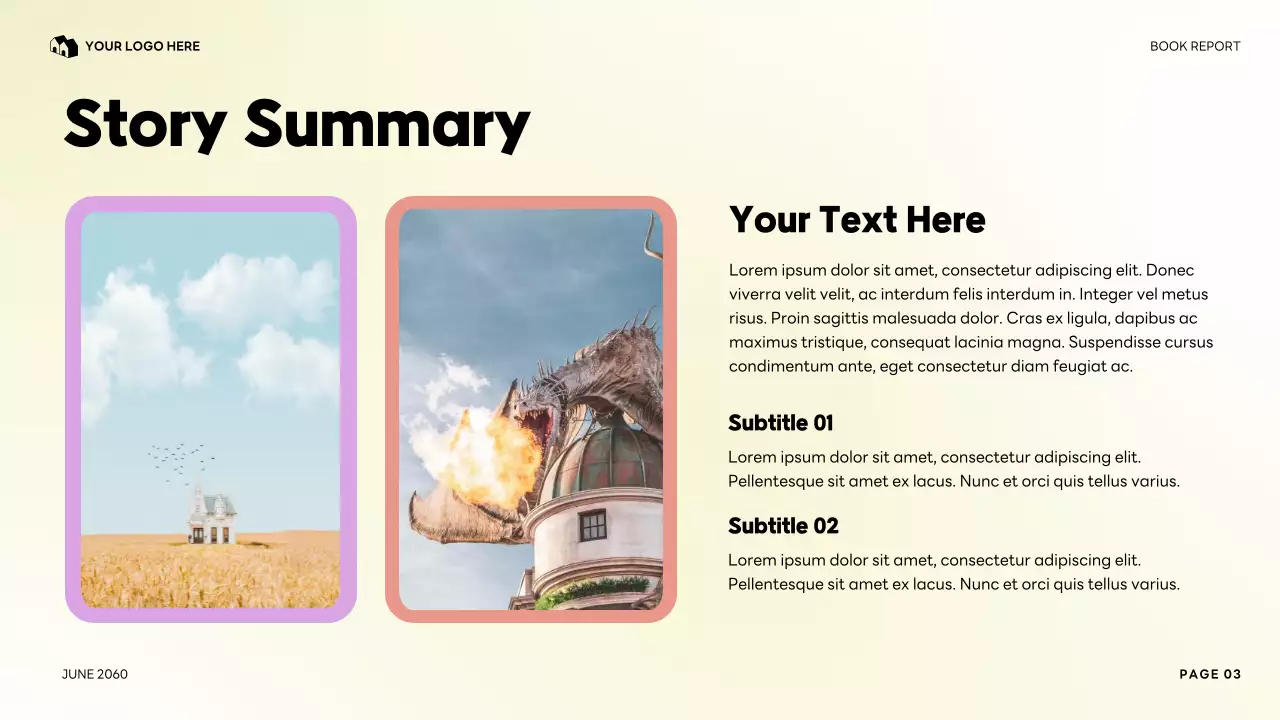 Colorful My Favorite Character Literature Report Presentation