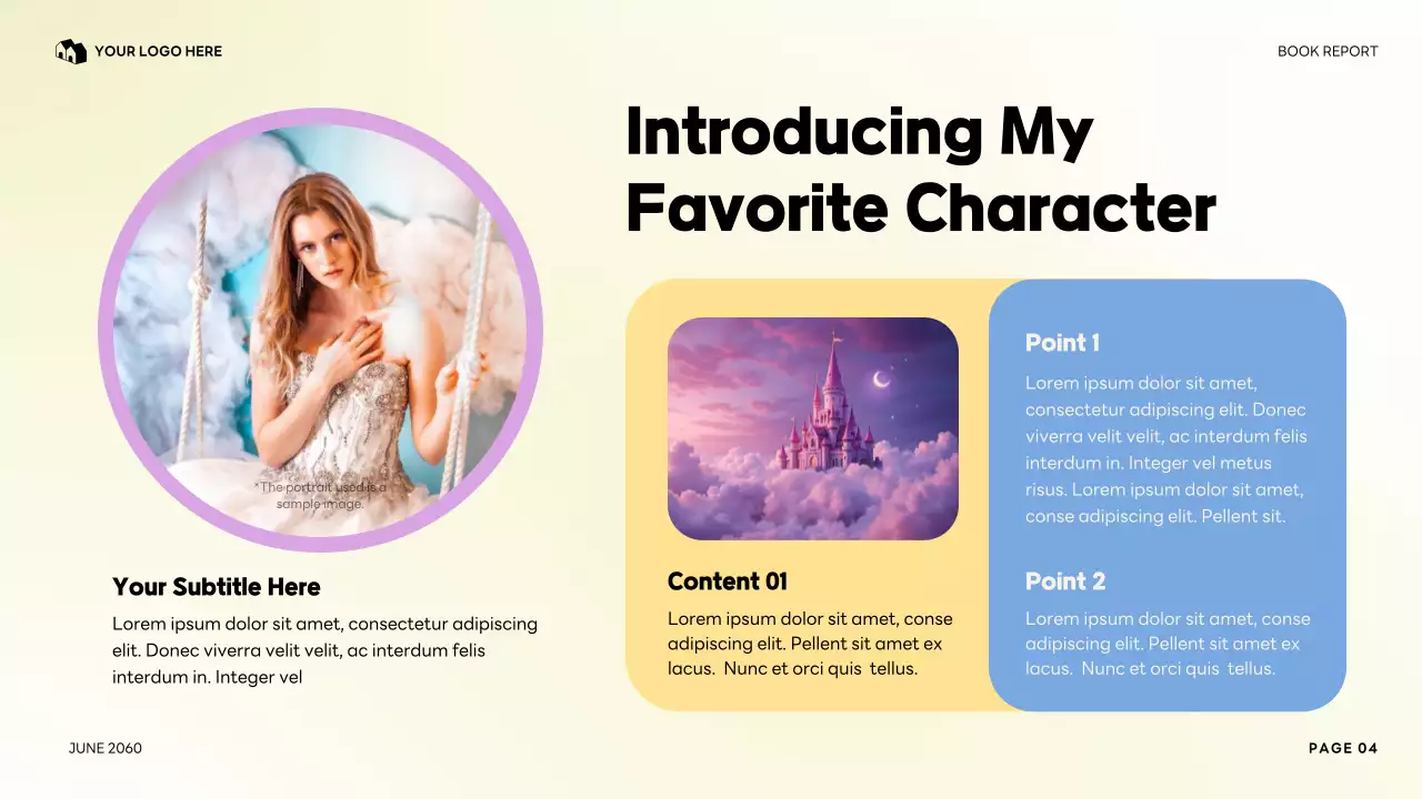 Colorful My Favorite Character Literature Report Presentation