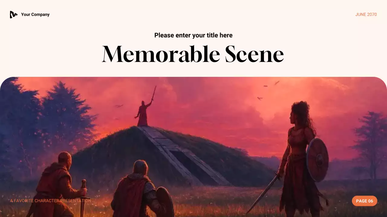 Purple Green and Orange Aesthetic Favorite Character Literature Presentation