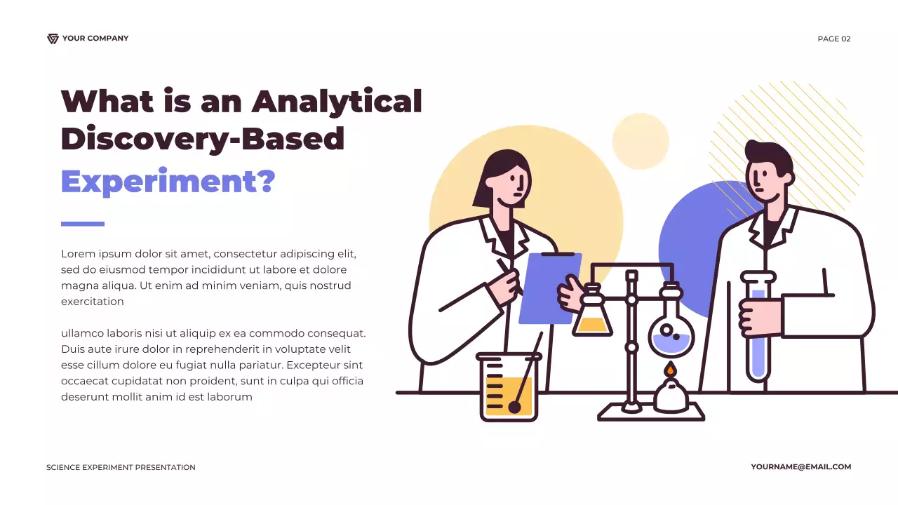 Purple and Orange Illustrative Science Experiment Report Presentation