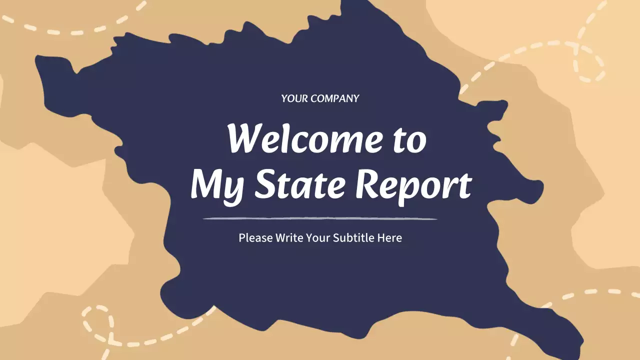 Beige and Navy Modern Geography State Report Document