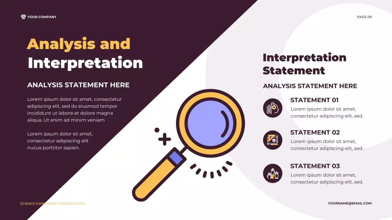 Purple and Orange Illustrative Science Experiment Report Presentation