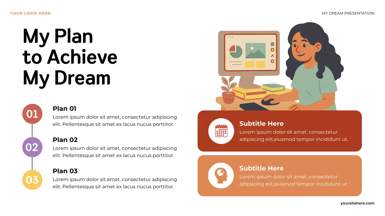 Orange Illustrative Dream Achievement Plan Presentation