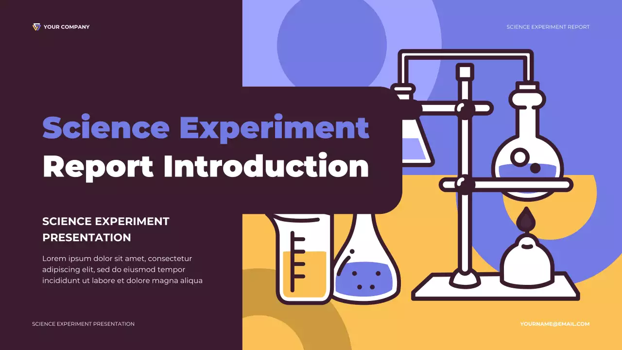 Purple and Orange Illustrative Science Experiment Report Presentation