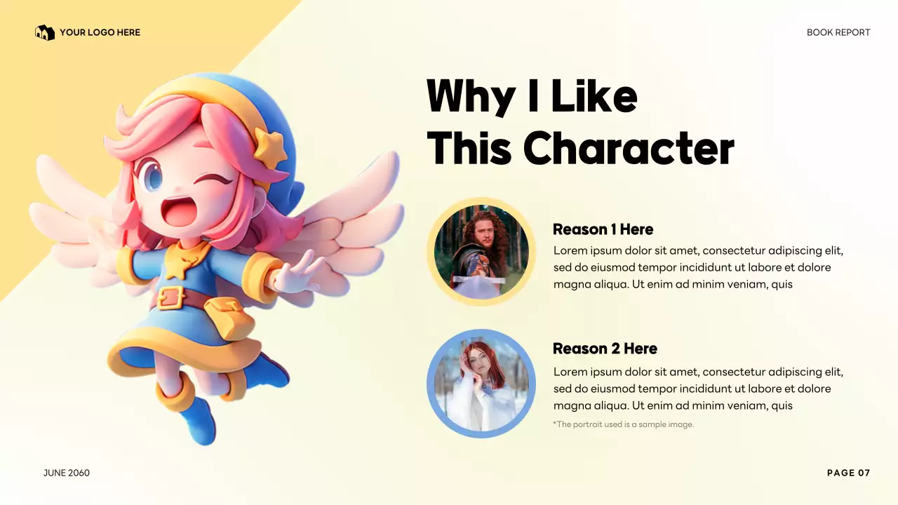 Colorful My Favorite Character Literature Report Presentation