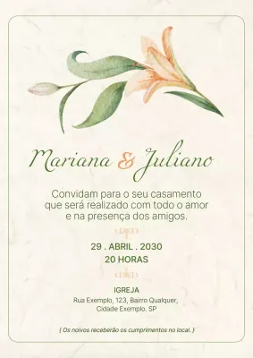 Cartaz de convite de casamento elegante bege