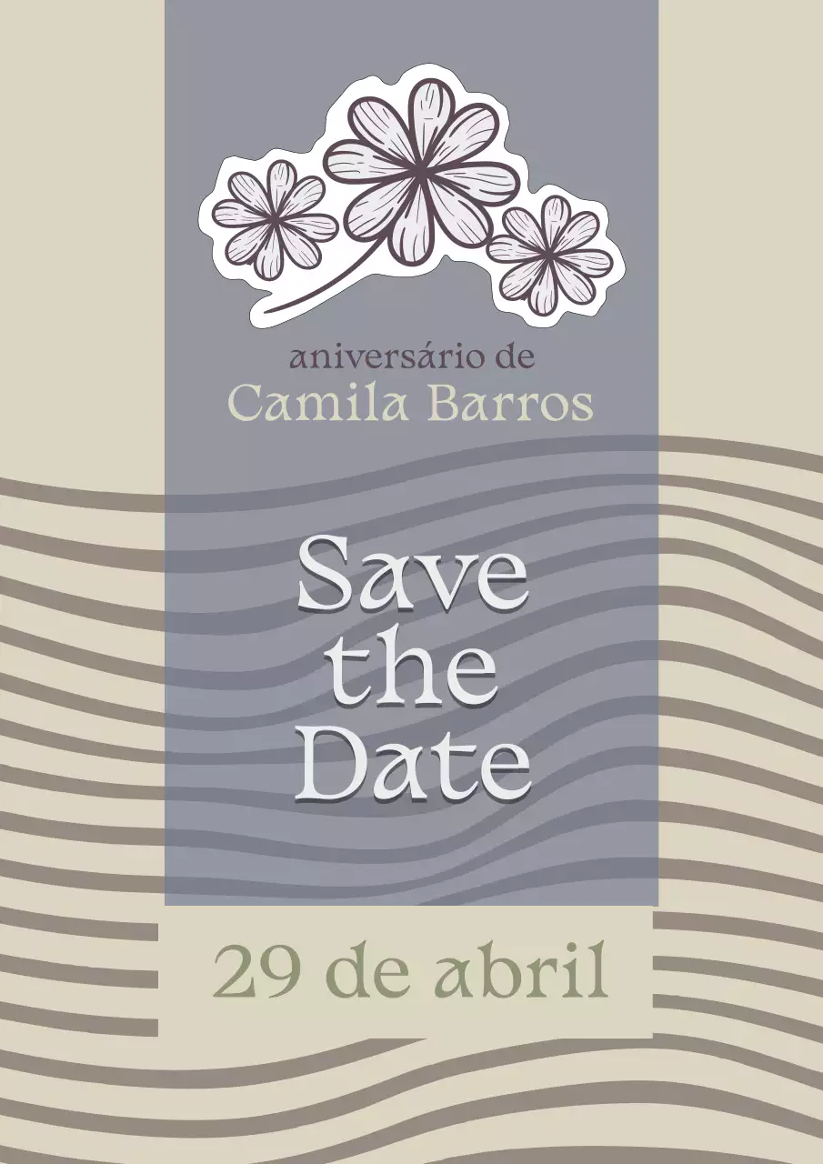 Cartão-convite elegante bege