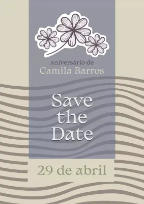 Cartão-convite elegante bege