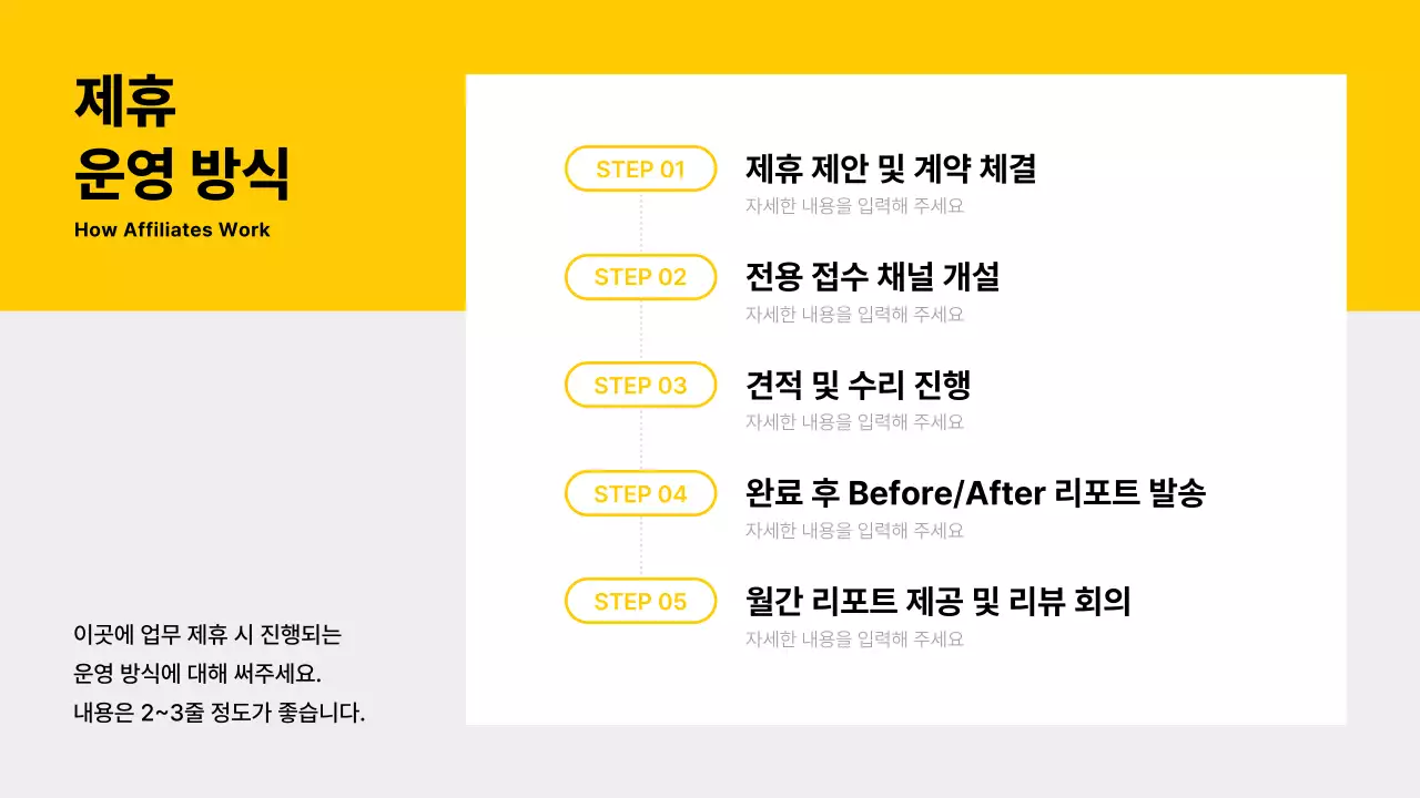 노랑 모던 자동차 명함