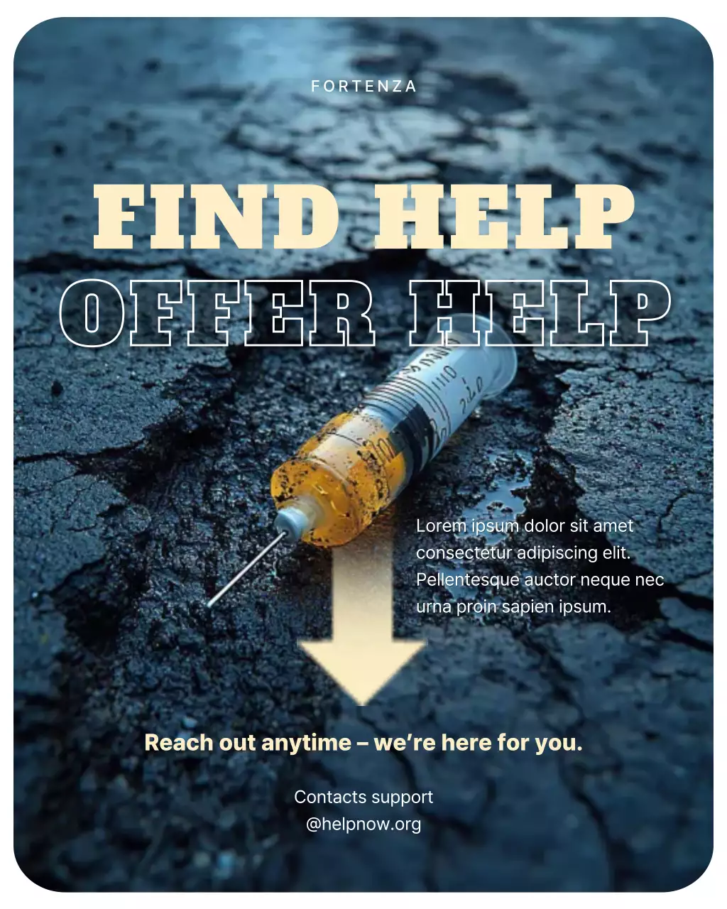 Blue and Yellow Bold Substance Abuse Awareness Instagram Post