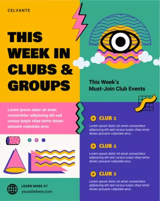 Colorful Retro Club Events Announcement Instagram Post