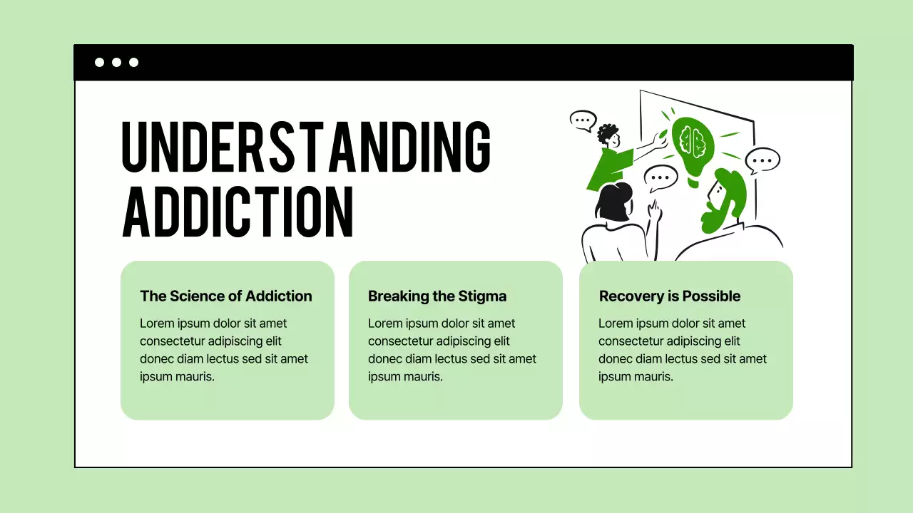 Green Minimal Addiction Announcement Presentation