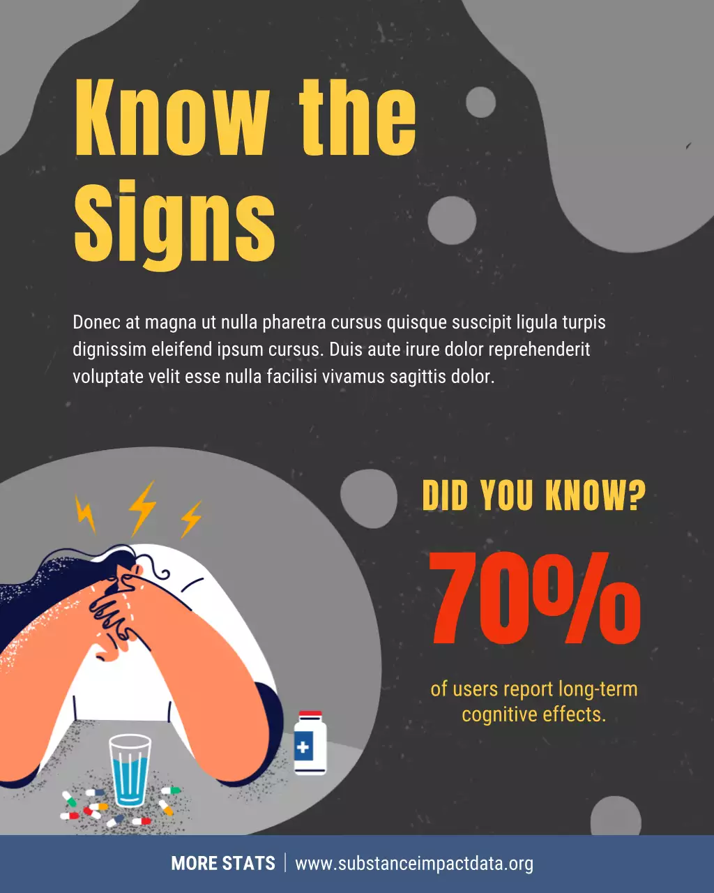 Gray and Yellow Substance Abuse Awareness Instagram Post