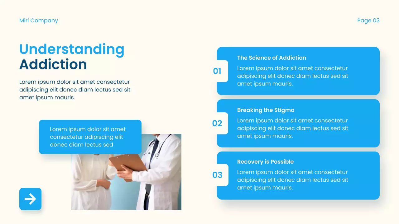 Blue Modern Overcoming Addiction Guide Presentation