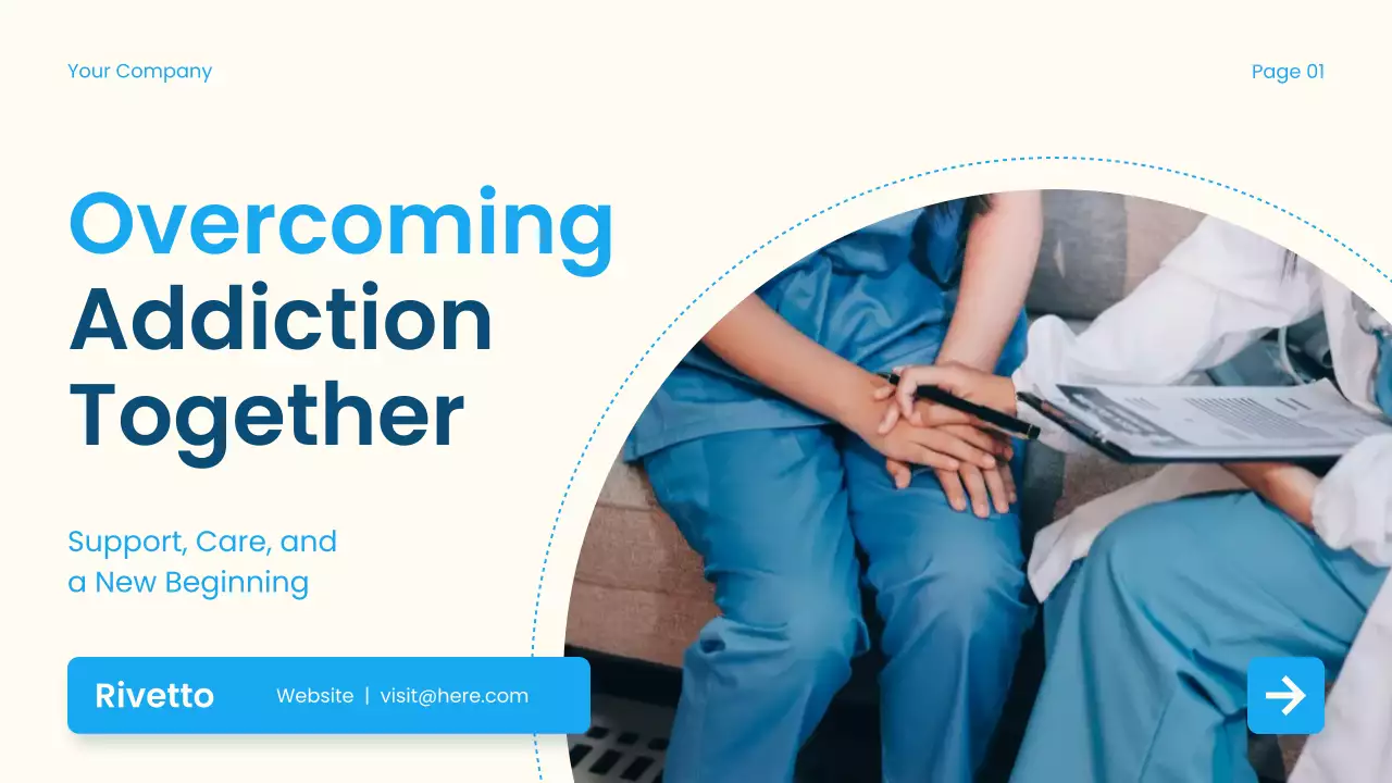 Blue Modern Overcoming Addiction Guide Presentation