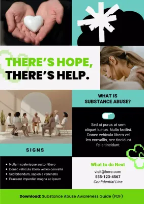Teal Modern Substance Abuse Awareness Poster