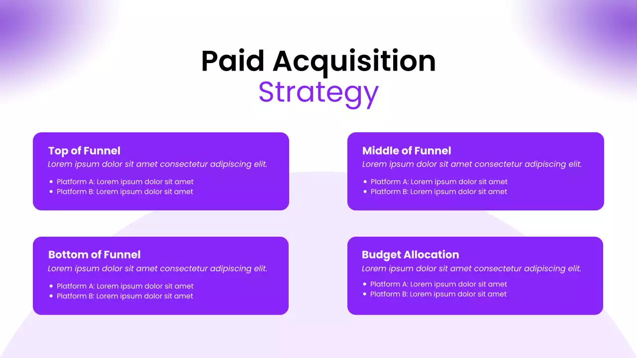 Purple Modern Pitch Deck for Online Presence Tips Presentation