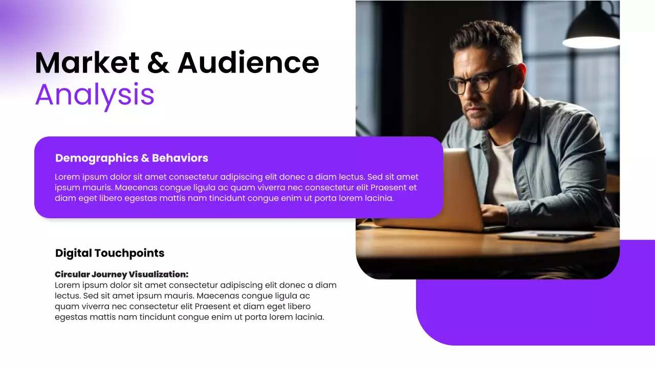 Purple Modern Pitch Deck for Online Presence Tips Presentation