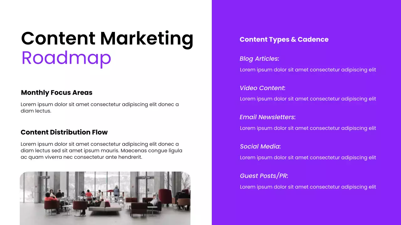 Purple Modern Pitch Deck for Online Presence Tips Presentation